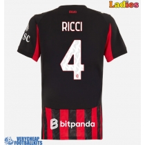 AC Milan Samuele Ricci #4 Replica Home Shirt Ladies 2025-26 Short Sleeve